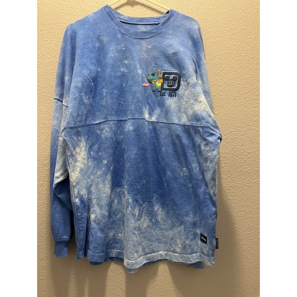 Disney Spirit Jersey Stitch Tie Dye‎ Long Sleeve Sweatshirt Top L